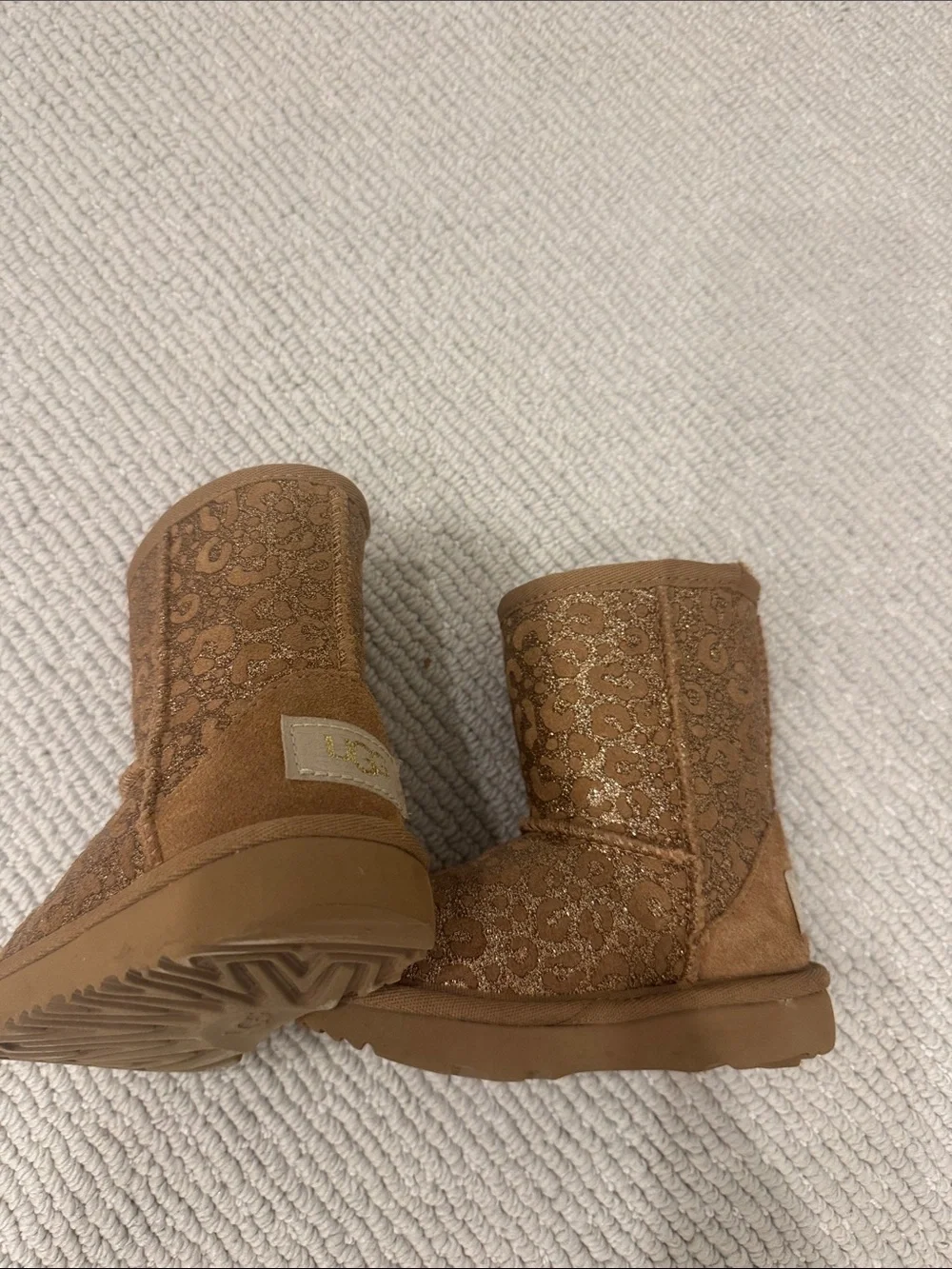 UGG Kids Chestnut Glitter Shearling Boots
